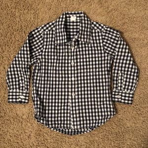 gap Navy gingham button down size 4T